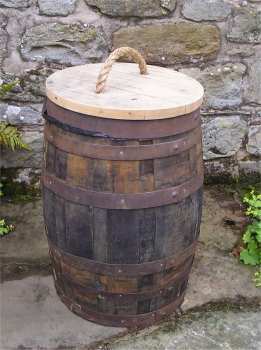 70 litre oak barrel waste bin