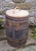 70 litre oak barrel waste bin