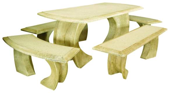 Oval Natural tabe set