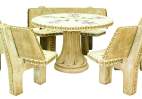 Romantica patterned round dining set with backed chairs