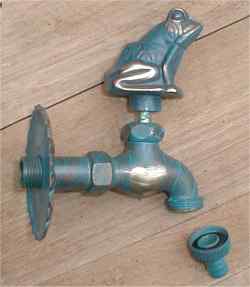 frog featured brass tap