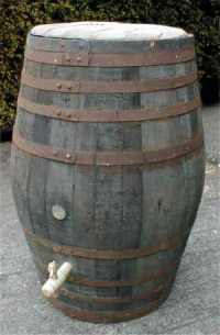 Large rustic oak barrel water butts